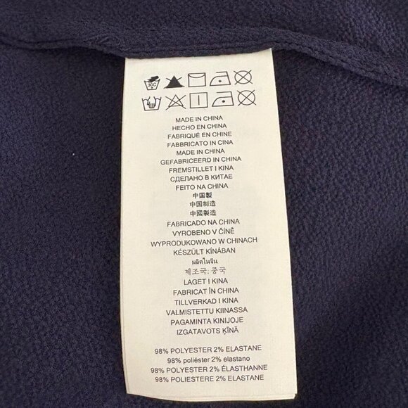 MICHAEL Michael Kors Chain Pattern Blouse, Navy Gold Slit Sleeves Women's Size L - Picture 9 of 10